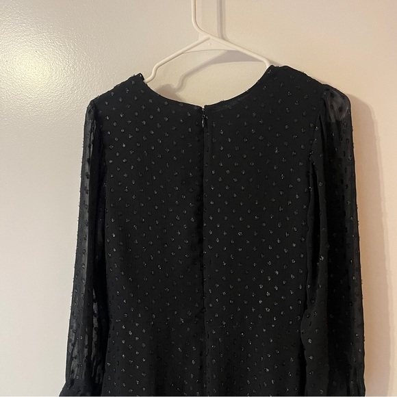 Target A New Day Black Ruffle Front Sparkle Polka Dot Dress - Picture 3 of 9